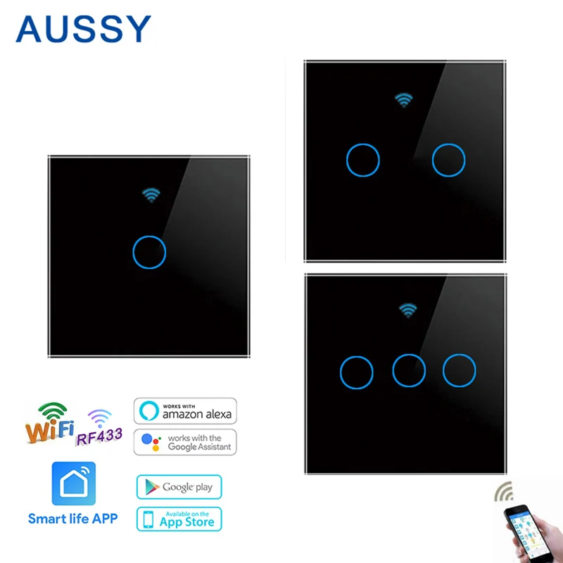 WIFI Smart light switch tuya APP remote control support Alexa voice control EU standard 1/2/3gang AC110V 220V wall touch switch
WIFI Smart light switch tuya APP remote control support Alexa voice control EU standard 1/2/3gang AC110V 220V wall touch switch