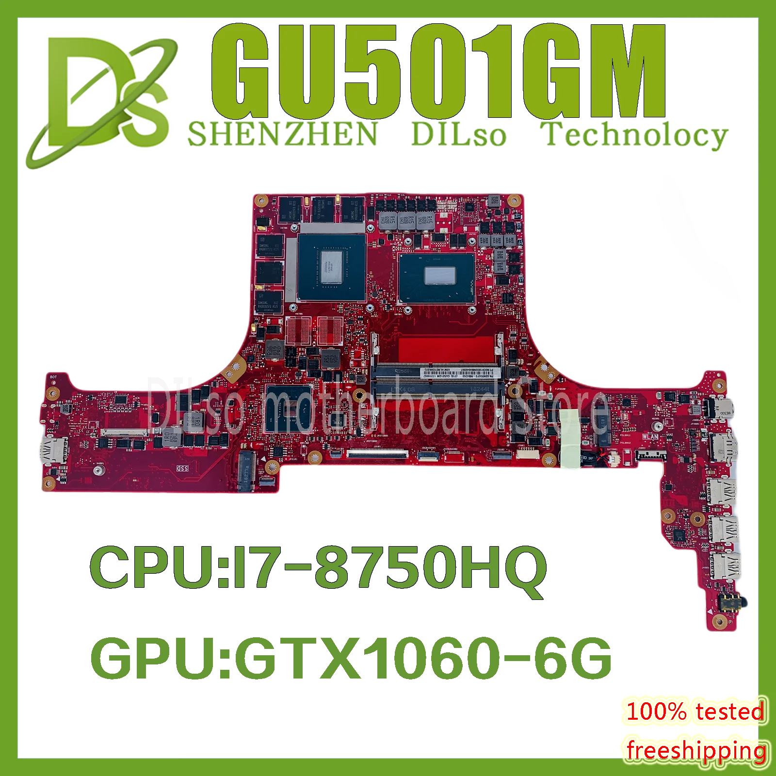 KEFU GU501GM For ASUS ROG GU501GS GU501GM GM501G Laptop Motherboardwith I7-8750H GTX1060M 6GB HM170 DDR4 original 100% tested
KEFU GU501GM For ASUS ROG GU501GS GU501GM GM501G Laptop Motherboardwith I7-8750H GTX1060M 6GB HM170 DDR4 original 100% tested