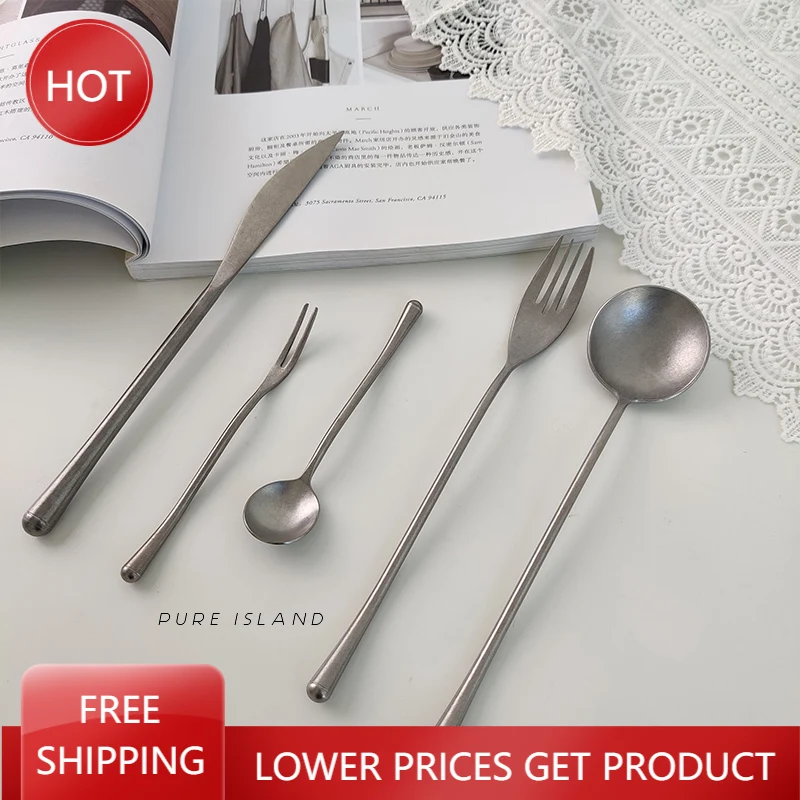European Steak Lunch Cutlery Set Stainless Steel Soup Spoon Design Matte Reusable Kitchen Jogo De Panela Silver Tableware AA50DC
European Steak Lunch Cutlery Set Stainless Steel Soup Spoon Design Matte Reusable Kitchen Jogo De Panela Silver Tableware AA50DC