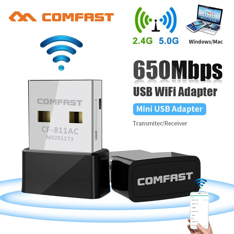 Comfast 600Mbps Wireless USB Wifi Adapter 2.4G&5G USB2.0 Wifi Network Card 802.11n/g/b/ac For PC Wi-Fi Receiver Dongle
Comfast 600Mbps Wireless USB Wifi Adapter 2.4G&5G USB2.0 Wifi Network Card 802.11n/g/b/ac For PC Wi-Fi Receiver Dongle
