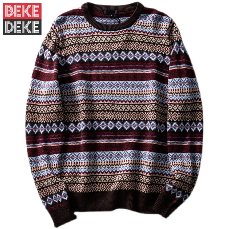 Vintage Striped Sweaters Harajuku Knitting Pullovers Men Autumn Winter Loose O Neck Casual Sweater Male Long Sleeve Casual Tops
Vintage Striped Sweaters Harajuku Knitting Pullovers Men Autumn Winter Loose O Neck Casual Sweater Male Long Sleeve Casual Tops