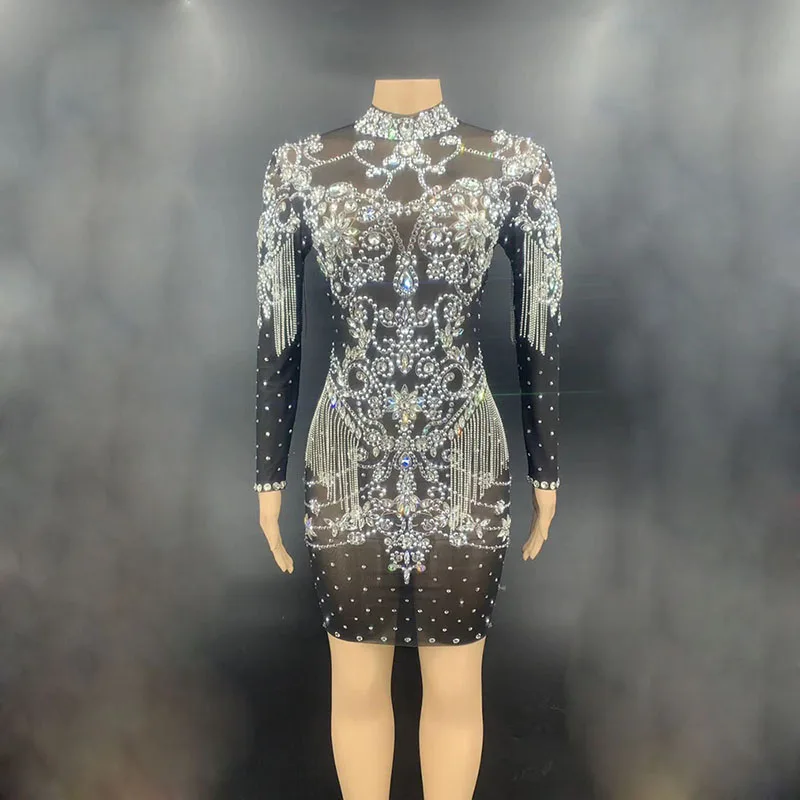 Sparkly Rhinestone See Through Dress Transparent Sexy See Through Multicolor Birthday Women Dress
Sparkly Rhinestone See Through Dress Transparent Sexy See Through Multicolor Birthday Women Dress