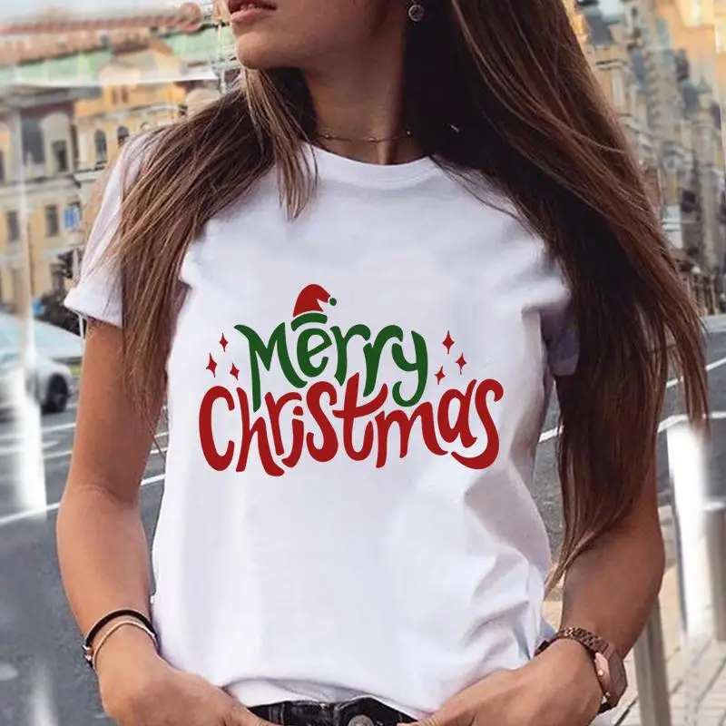 Letter Trend Happy New Year Merry Christmas Fashion Women Print Clothes Holiday Tops Tee Tshirt Festival Female Graphic T-Shirt
Letter Trend Happy New Year Merry Christmas Fashion Women Print Clothes Holiday Tops Tee Tshirt Festival Female Graphic T-Shirt