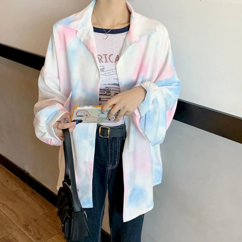 Oversized Shirts Top Women Blouses 2021 Autumn Korean Ins Harajuku Style Tie-dye Long-sleeved Shirt Loose-fitting Shirt Trend
Oversized Shirts Top Women Blouses 2021 Autumn Korean Ins Harajuku Style Tie-dye Long-sleeved Shirt Loose-fitting Shirt Trend