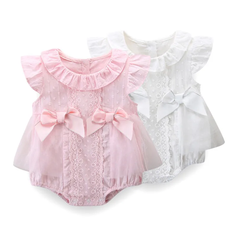 Newborn Summer Baby Bodysuit Embroidery Lace Infant Baby Girl Bodysuit Dress with 2 Bows White Pink
Newborn Summer Baby Bodysuit Embroidery Lace Infant Baby Girl Bodysuit Dress with 2 Bows White Pink