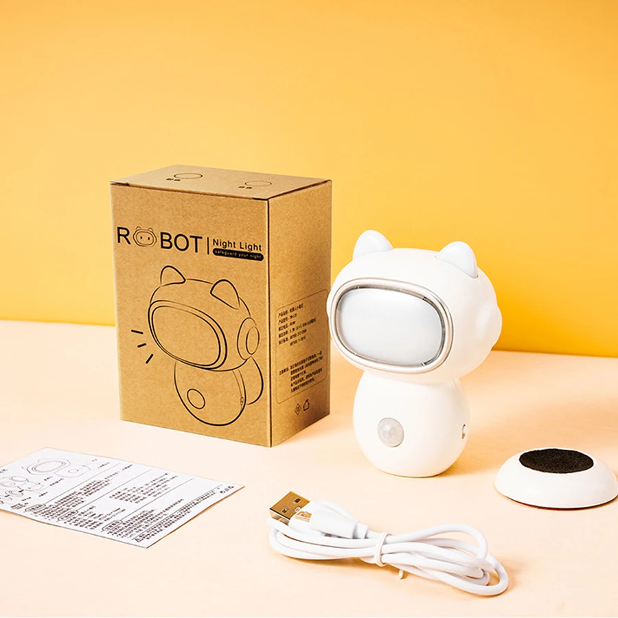Cute robot night light induction USB charging bedroom baby magnetic wall hanging atmosphere lampA646
Cute robot night light induction USB charging bedroom baby magnetic wall hanging atmosphere lampA646