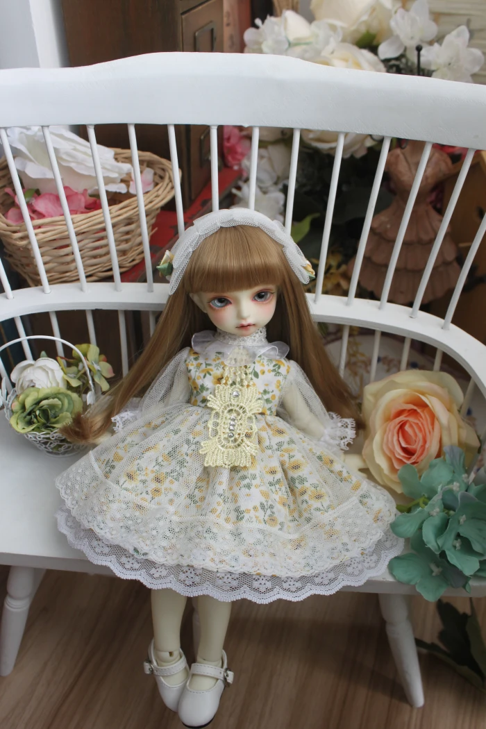 Аксессуары для одежды BJD в масштабе 1/6 1/4 1/3 свободное платье с цветочным принтом