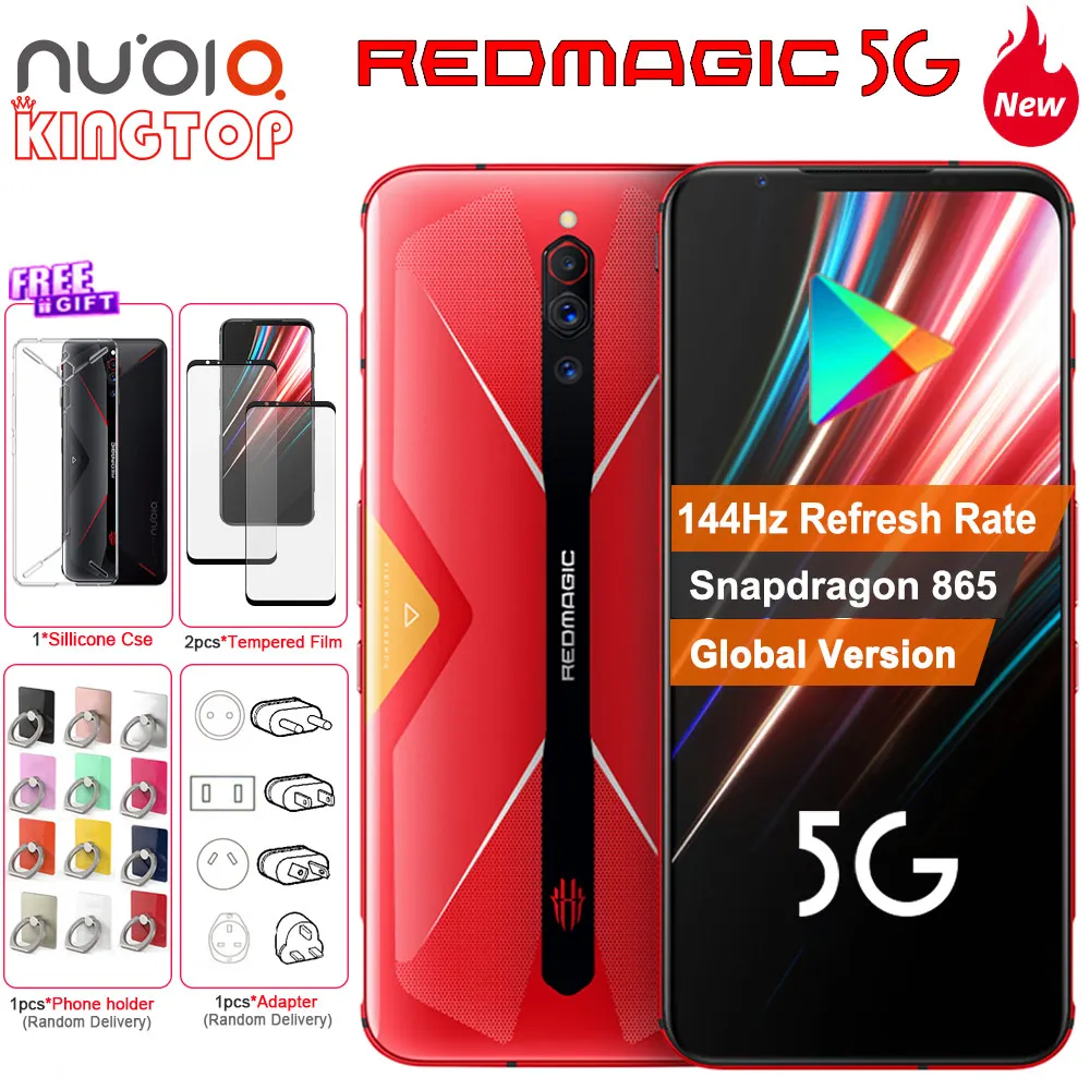 Оригинальный nubia Red Magic 5G смартфон 8 Гб 128 ГБ 6 55 "144 Гц Snarpdragon 865 64MP камера Вт 10A