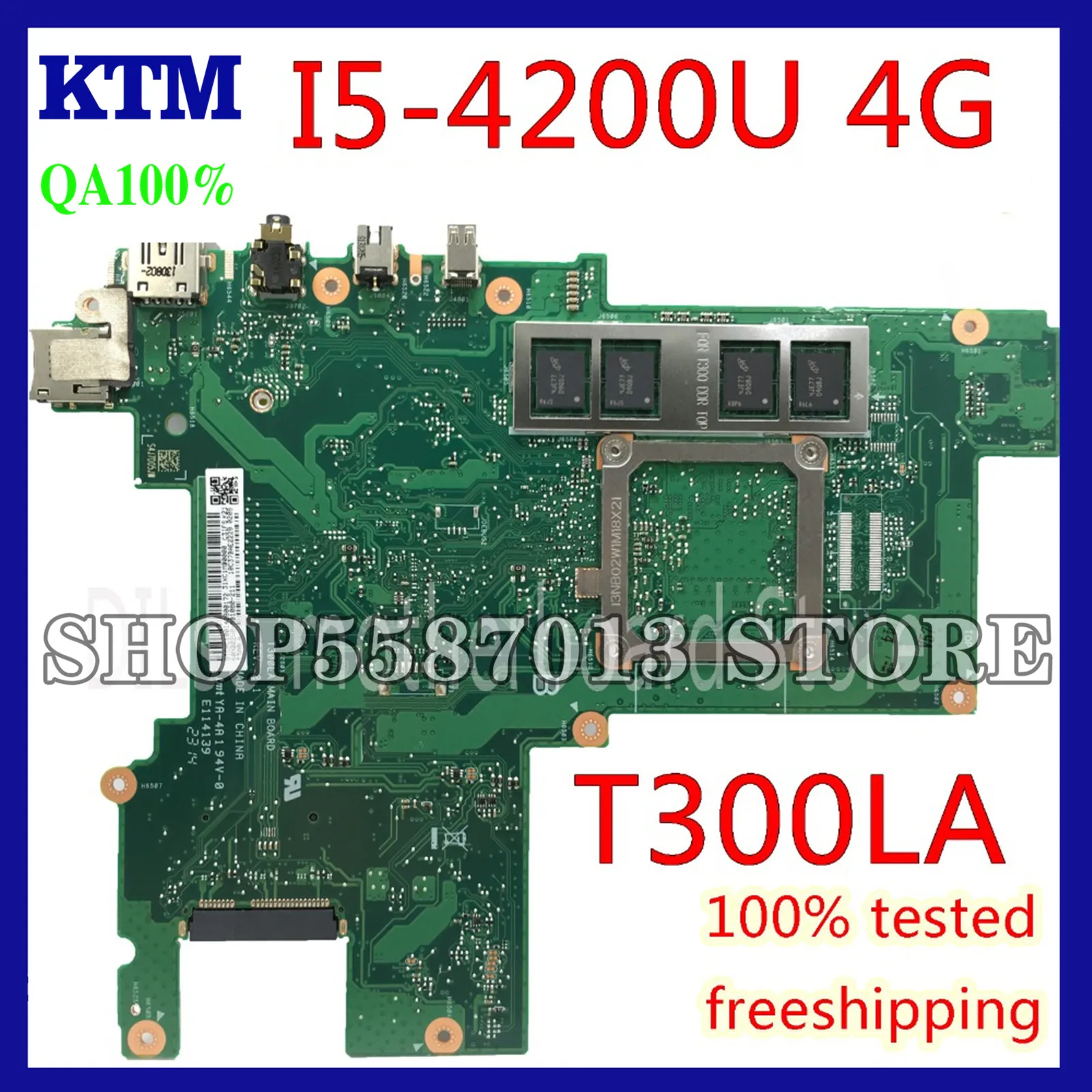 KEFU T300LA Mainboard For ASUS T300LA I5-4200U 4G RAM Laptop Motherboard Test work 100% original Motherboard
KEFU T300LA Mainboard For ASUS T300LA I5-4200U 4G RAM Laptop Motherboard Test work 100% original Motherboard
