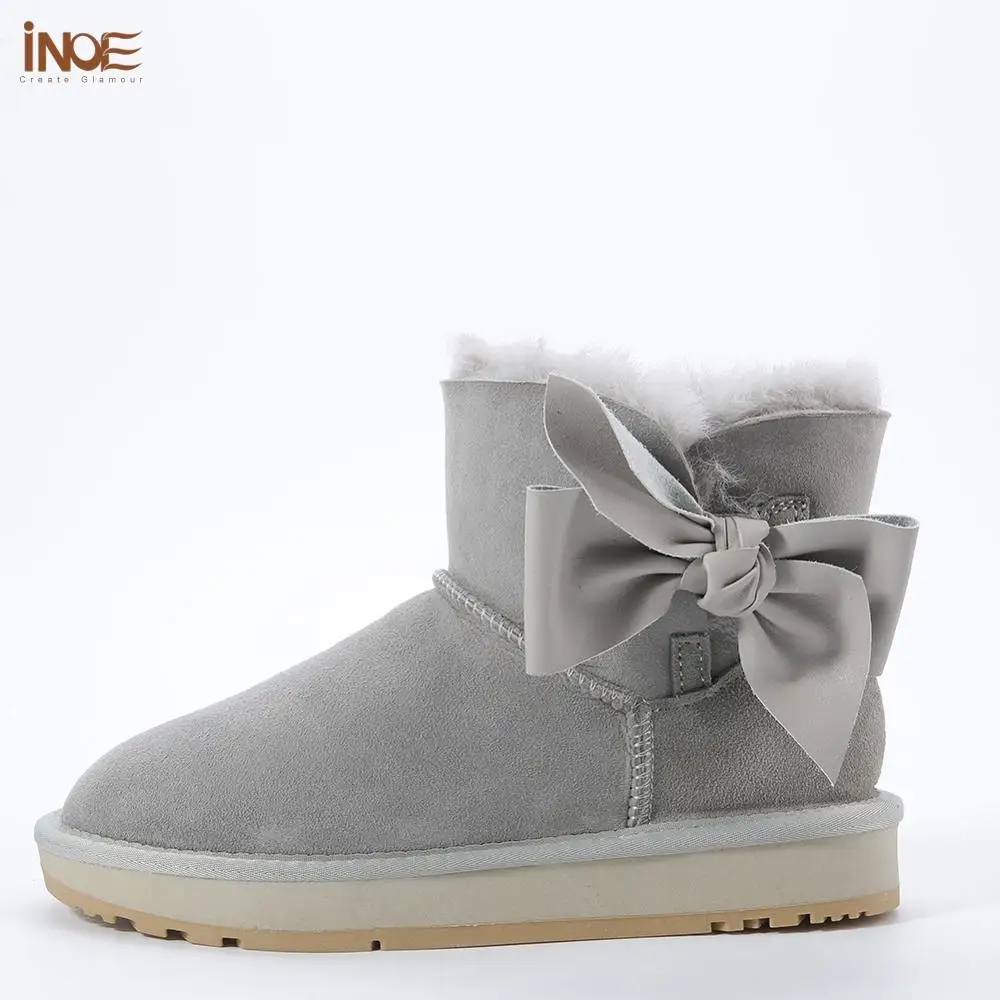 INOE Sheepskin Leather Wool Fur Lined Women Suede Short Winter Snow Boots With Know-Knot Casual Ankle Warm Shoes Dusk 35-44
INOE Sheepskin Leather Wool Fur Lined Women Suede Short Winter Snow Boots With Know-Knot Casual Ankle Warm Shoes Dusk 35-44