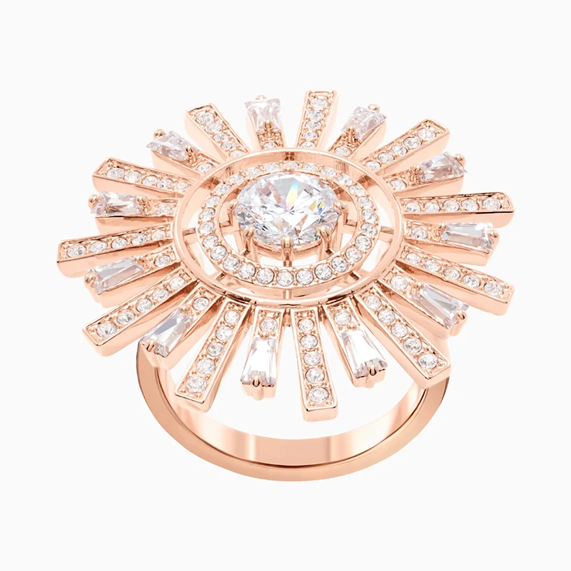 Fashion SWA New SUNSHINE COCKTAIL RING Rose Gold Radiant Sunlight Pattern Crystal Female Eternity Engagement Ring Jewelry Gift
Fashion SWA New SUNSHINE COCKTAIL RING Rose Gold Radiant Sunlight Pattern Crystal Female Eternity Engagement Ring Jewelry Gift