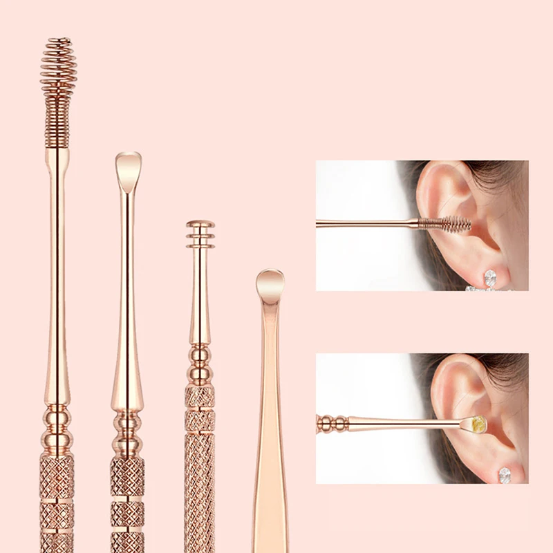 

5/6/9Pcs Ear Wax Pickers Stainless Ear Pick Wax Remover Curette Ear Scoop Spoon Earwax Ear Cleaner Spoon Care Ear Clean Tool