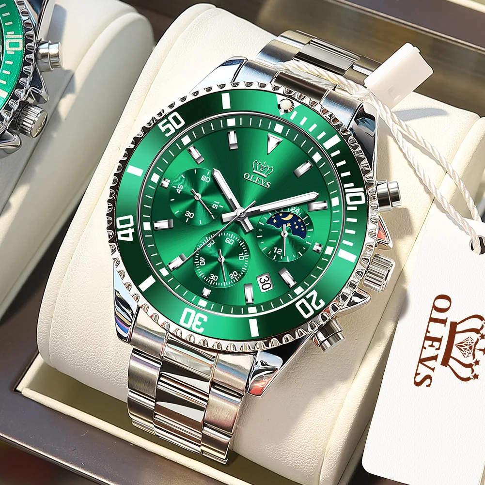 video! 6-pin green water ghost steel bracelet casual Fashion Men's gift mechanical watches 
video! 6-pin green water ghost steel bracelet casual Fashion Men's gift mechanical watches