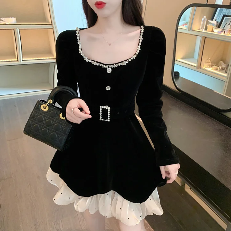COIGARSAM Women Dress Autumn 2021 Patchwork Square Collar With Black Belt Dresses Traf Robe Vestidos
COIGARSAM Women Dress Autumn 2021 Patchwork Square Collar With Black Belt Dresses Traf Robe Vestidos