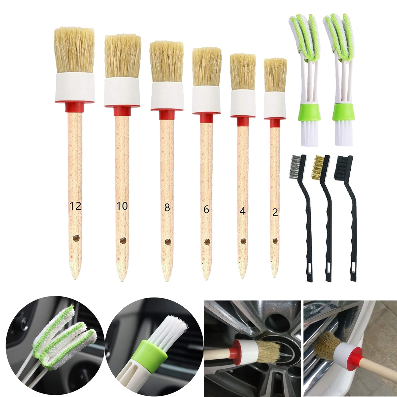 11Pcs Natural Boar Hair Detail Brush Set Automotive Detailing For Car Cleaning Car Wash & Maintenance Car Clean Brush
11Pcs Natural Boar Hair Detail Brush Set Automotive Detailing For Car Cleaning Car Wash & Maintenance Car Clean Brush