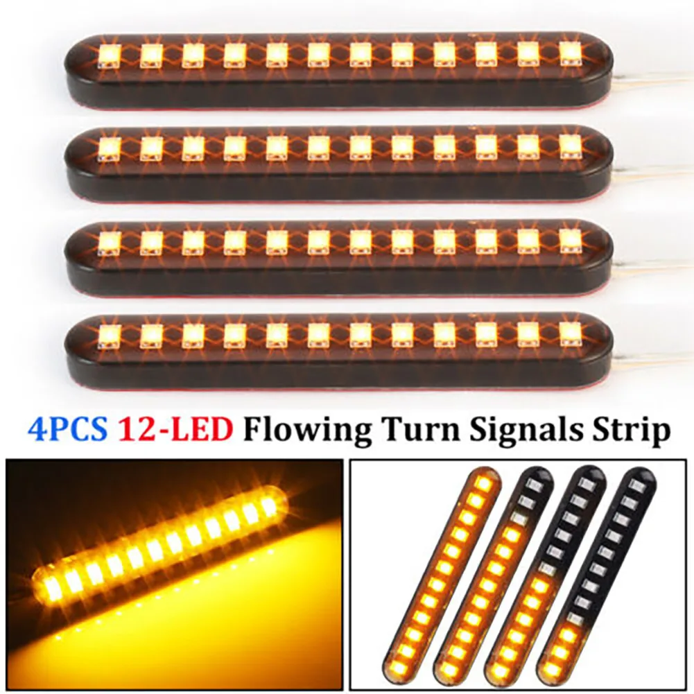 4pcs/set Universal Vehicle LED Turn Signal Sequential Flowing LED Strip 12LED Tail Brake Lights For Car Motorcycle
4pcs/set Universal Vehicle LED Turn Signal Sequential Flowing LED Strip 12LED Tail Brake Lights For Car Motorcycle