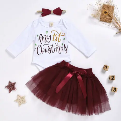 My 1st Christmas Newborn Baby Girl Long Sleeve Letter Romper Tutu Mesh Skirt Set Outfits Xmas Girls Clothing
My 1st Christmas Newborn Baby Girl Long Sleeve Letter Romper Tutu Mesh Skirt Set Outfits Xmas Girls Clothing