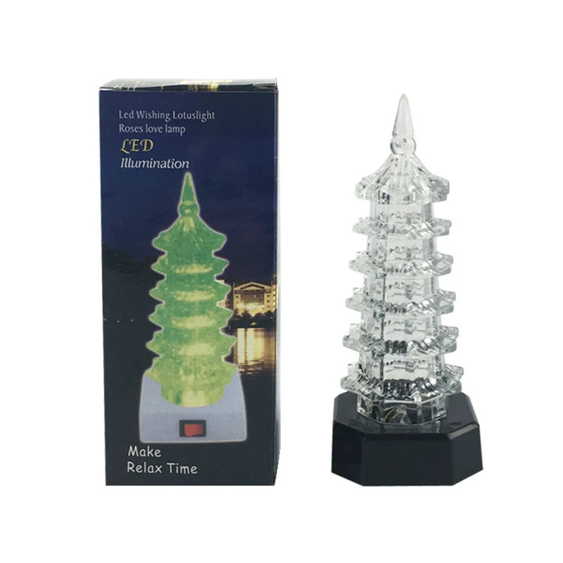 Seven Colourful Acrylic Pagoda Night Lights LED Light-emitting Pagoda Lights
Seven Colourful Acrylic Pagoda Night Lights LED Light-emitting Pagoda Lights