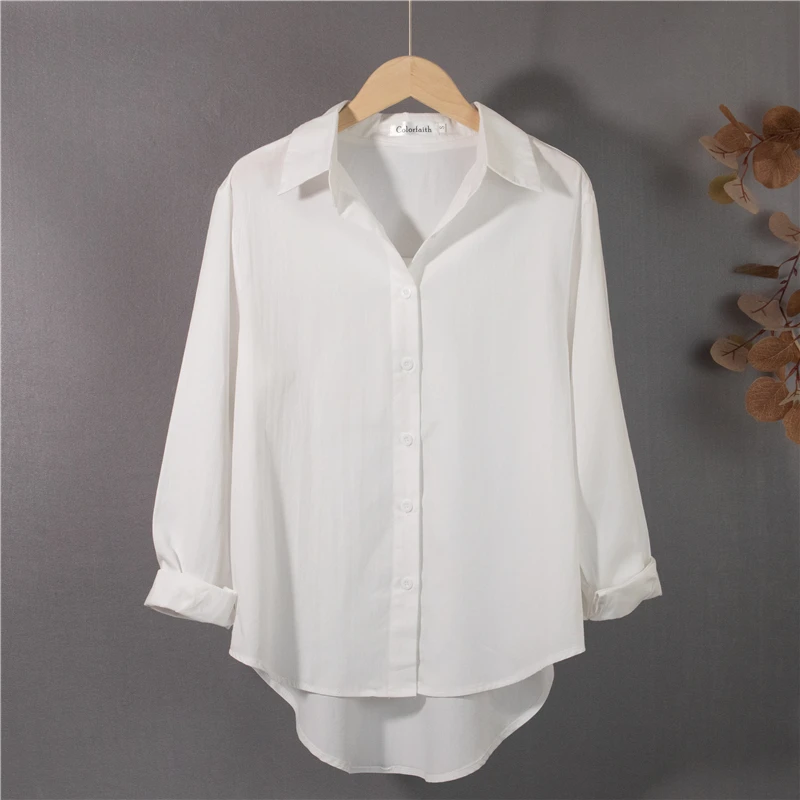 Korean Cotton Shirts Office Ladies 2021 New Full Sleeve Single-Breasted White Shirt Female Button Up Blusa Mujer S-XL
Korean Cotton Shirts Office Ladies 2021 New Full Sleeve Single-Breasted White Shirt Female Button Up Blusa Mujer S-XL