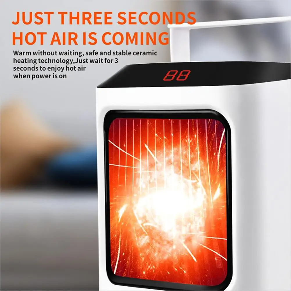 Portable Space Heater With 7 Colorful Lights Multifunctional Cooling Heating Fan 800-1000W For Home Office Winter 
Portable Space Heater With 7 Colorful Lights Multifunctional Cooling Heating Fan 800-1000W For Home Office Winter