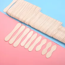50X Ice Cream Popsicle Wooden Sticks Ice Cream Spoon Hand Crafts Lolly Cake Tools Wood Taster Spoons for Ice Cream Dessert DIY