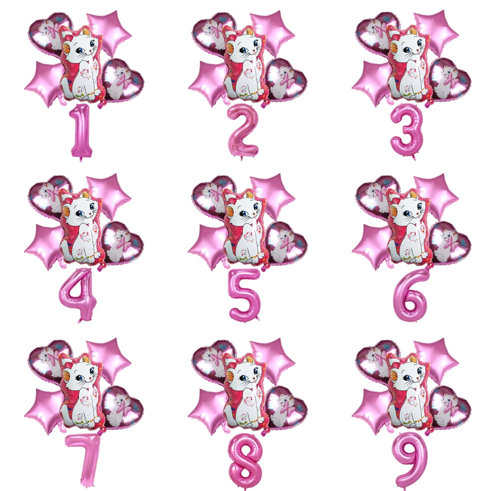 6pcs The Aristocats Pink Wedding Birthday Party Disney Marie Cat Foil Balloon Baby Shower Anniversary Event Party Decor Supplies
6pcs The Aristocats Pink Wedding Birthday Party Disney Marie Cat Foil Balloon Baby Shower Anniversary Event Party Decor Supplies
