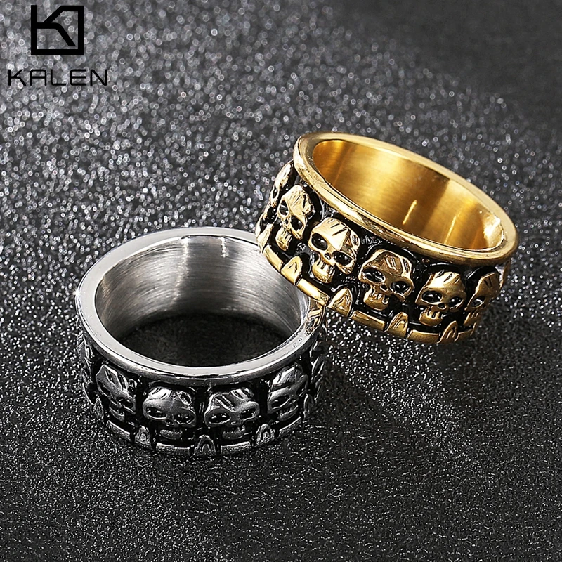 Stainless Steel Skull Rings For Men Gold Silver Black Color Male Skeleton Ring Punk Party Finger Jewelry Bague Men 2021
Stainless Steel Skull Rings For Men Gold Silver Black Color Male Skeleton Ring Punk Party Finger Jewelry Bague Men 2021