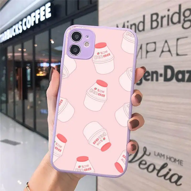 Phone Case For iPhone 12 11 Mini Pro XR XS Max 7 8 Plus X Cute Strawberry Milk Pattern Matte transparent Purple Cover
Phone Case For iPhone 12 11 Mini Pro XR XS Max 7 8 Plus X Cute Strawberry Milk Pattern Matte transparent Purple Cover
