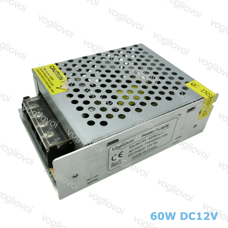 Vogliovoi Трансформаторы освещения 110V 220V к DC 12V 5A CCTV Блок питания светодиодной ленты