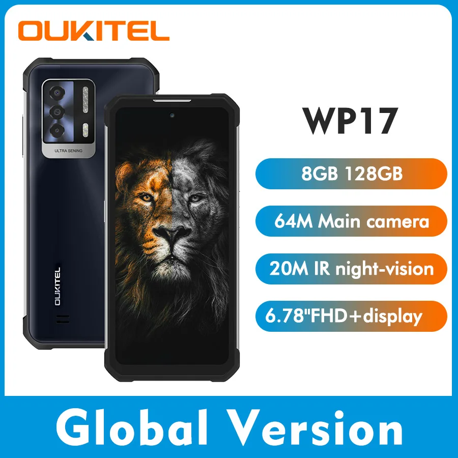 Смартфон Oukitel WP17, NFC, 8300 мАч, 8 + 128 ГБ, 6,78 дюйма, FHD + Android 11
Смартфон Oukitel WP17, NFC, 8300 мАч, 8 + 128 ГБ, 6,78 дюйма, FHD + Android 11