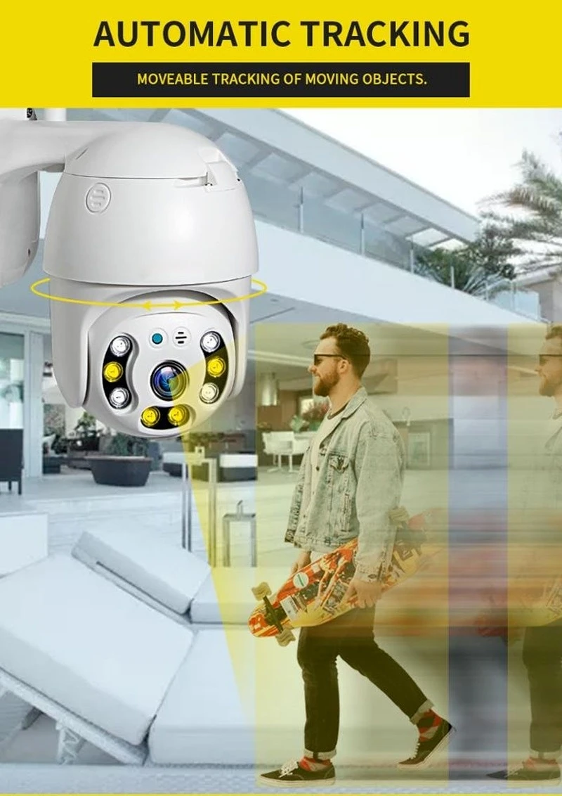 OCKERED 1080P PTZ Wifi IP Camera AI Auto Tracking Wireless Camera Outdoor Waterproof Full Color IR Night Vision CCTV Camera
OCKERED 1080P PTZ Wifi IP Camera AI Auto Tracking Wireless Camera Outdoor Waterproof Full Color IR Night Vision CCTV Camera