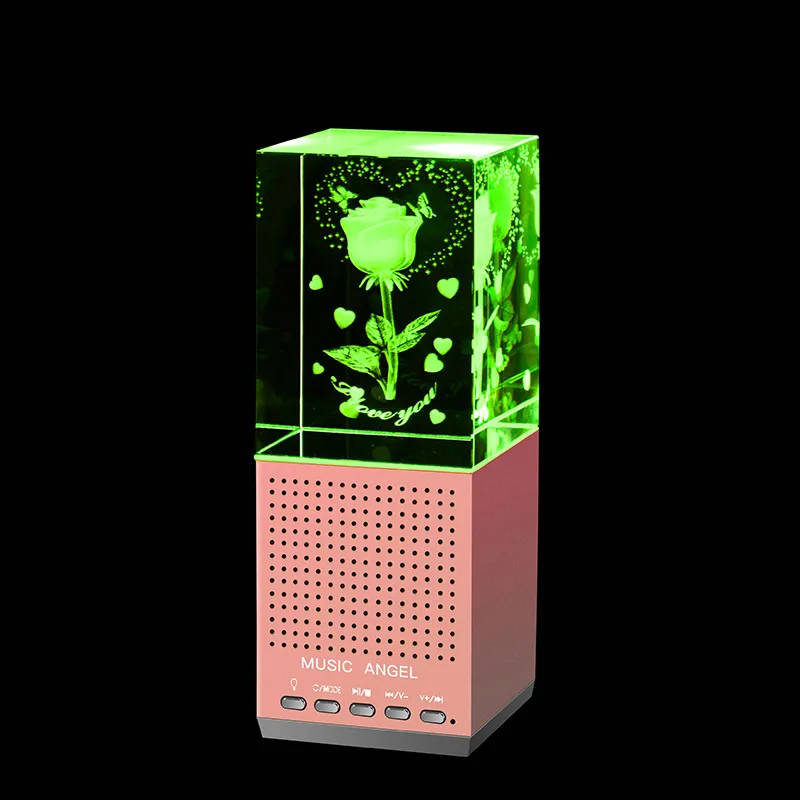 Crystal Rose protable Speaker LED Crystal Wireless Speaker Mini Portable Loudspeaker Support TF Card Interior Decorating
Crystal Rose protable Speaker LED Crystal Wireless Speaker Mini Portable Loudspeaker Support TF Card Interior Decorating