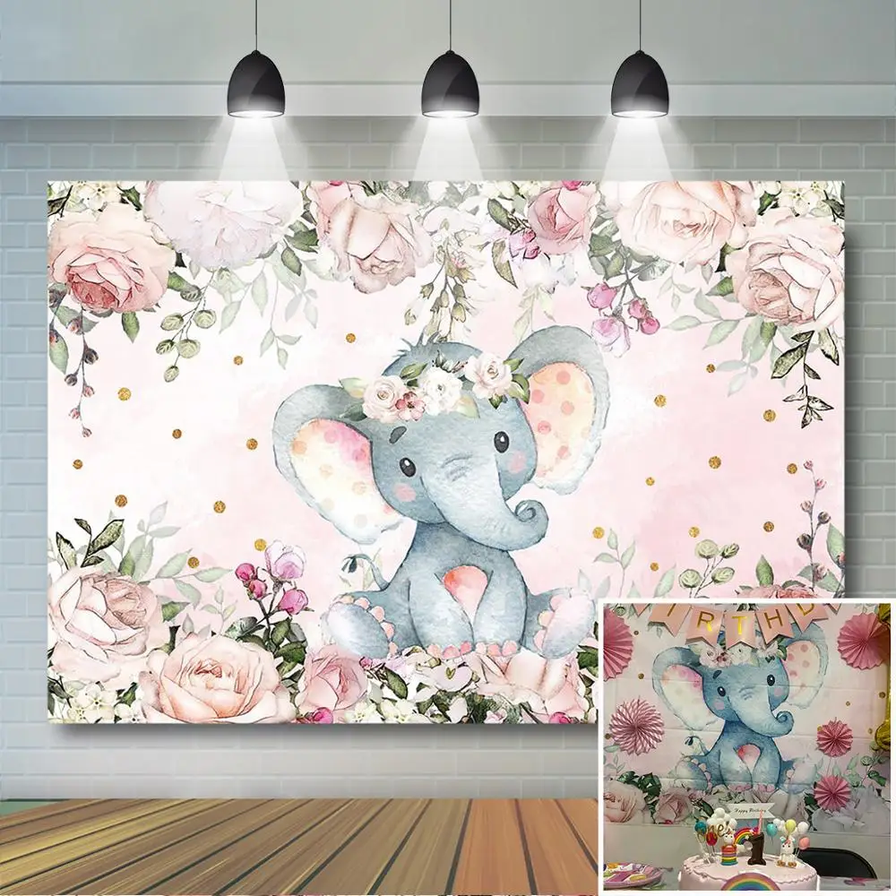 Girl Elephant Baby Shower Backdrop Cute Elephant Floral Photo Booth Backdrops Elephant Birthday for Girl Photography Background
Girl Elephant Baby Shower Backdrop Cute Elephant Floral Photo Booth Backdrops Elephant Birthday for Girl Photography Background