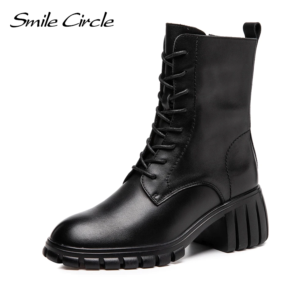 Smile Circle Short Boots women Cow Leather motorcycle Boots 2021 Casual High heels Back zipper Round toe Boots Ladies
Smile Circle Short Boots women Cow Leather motorcycle Boots 2021 Casual High heels Back zipper Round toe Boots Ladies