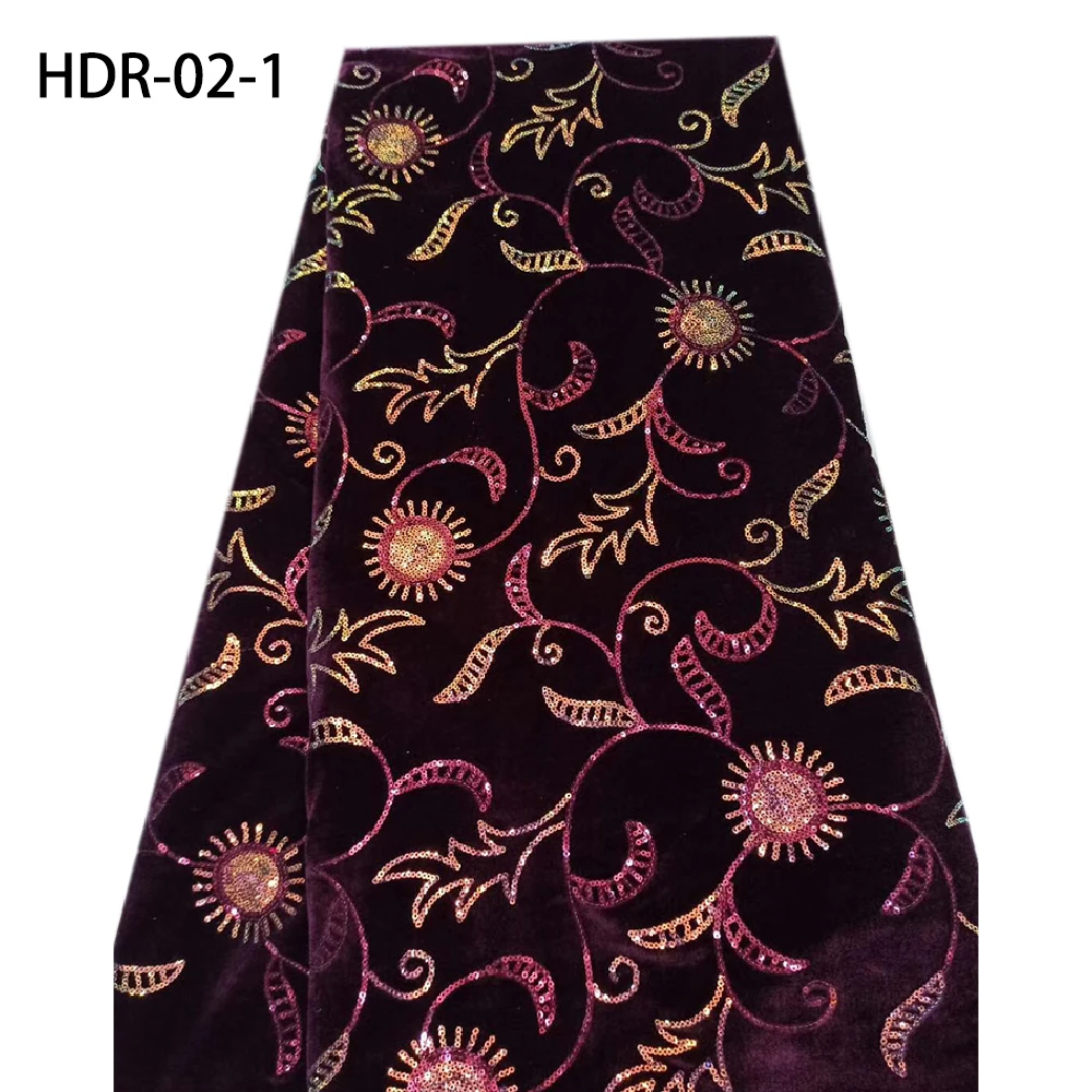 New Arrival Velvet Lace Fabric with Sequins 5yards Good Quality Comfortable Velvet Lace Fabric for Dress HDR-02
New Arrival Velvet Lace Fabric with Sequins 5yards Good Quality Comfortable Velvet Lace Fabric for Dress HDR-02