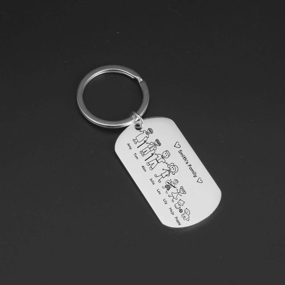 Cazador Personalized Sweet Family Members Dad Mom Kids Pets Keychain Stainless Steel Keyring for Mother Family Unique Gifts 2021
Cazador Personalized Sweet Family Members Dad Mom Kids Pets Keychain Stainless Steel Keyring for Mother Family Unique Gifts 2021