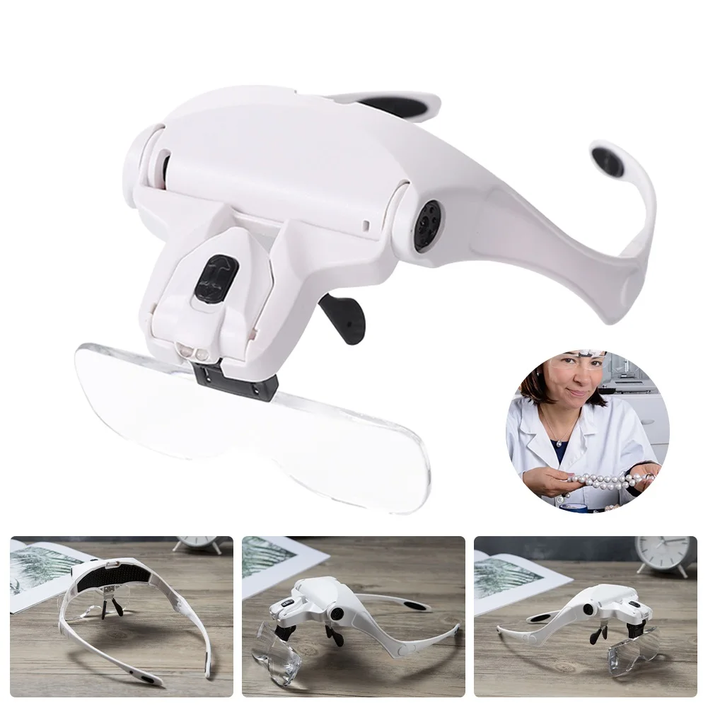 Head Magnifier with 2 LED Lights 5 Interchangeable Lens Headband Magnifying Glasses for Sewing DIY Craft Cross Stitching
Head Magnifier with 2 LED Lights 5 Interchangeable Lens Headband Magnifying Glasses for Sewing DIY Craft Cross Stitching