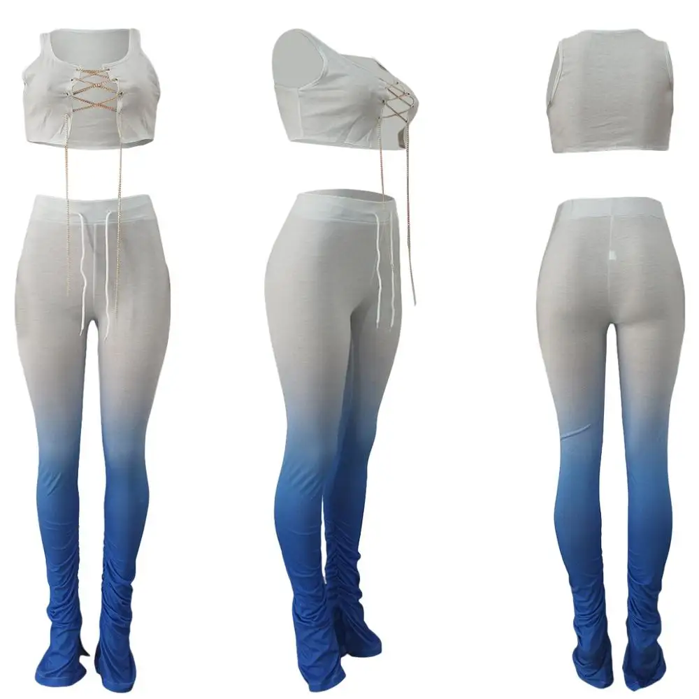 2020 new sexy gradient nightclub ladies suit fashion slim O-neck sleeveless vest and trousers two-piece suit
2020 new sexy gradient nightclub ladies suit fashion slim O-neck sleeveless vest and trousers two-piece suit