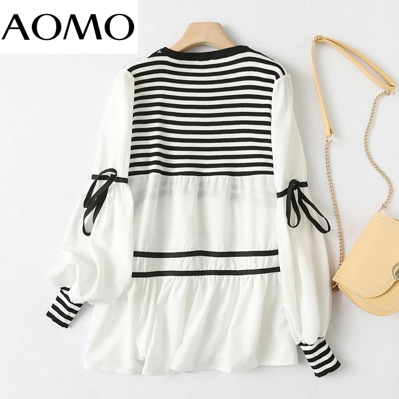 AOMO Women Chiffon Long Sleeve Patchwork Knitted Sweater Jumper Pullovers Chic Tops YU84A
AOMO Women Chiffon Long Sleeve Patchwork Knitted Sweater Jumper Pullovers Chic Tops YU84A
