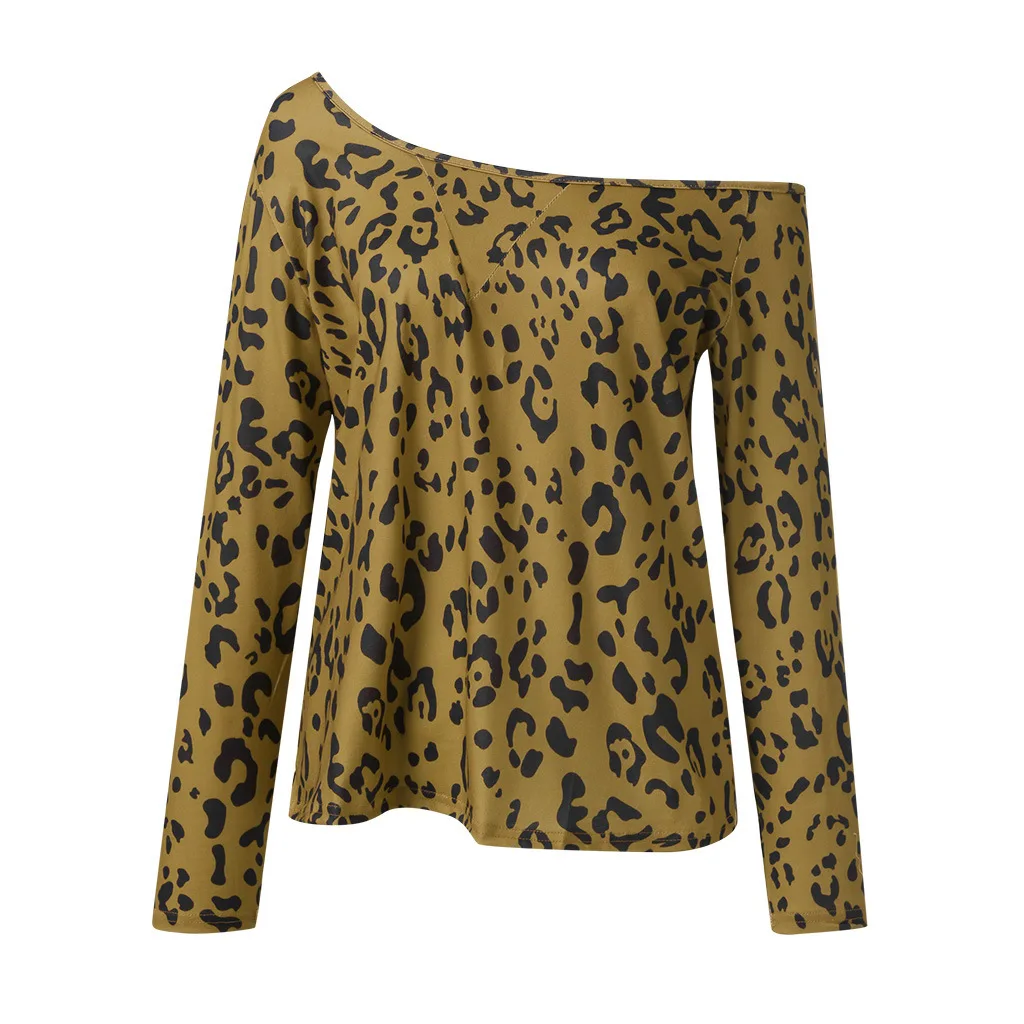Spring and Autumn New Fashion Casual Loose Set Head Long Sleeve Leopard Print Off Shoulder T-shirt
Spring and Autumn New Fashion Casual Loose Set Head Long Sleeve Leopard Print Off Shoulder T-shirt