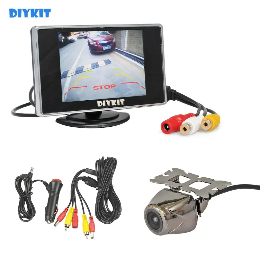 

DIYKIT Wired 3.5 inch TFT LCD Car Monitor Waterproof Rear View Camera Kit Reversing Camera Parking Assistance System