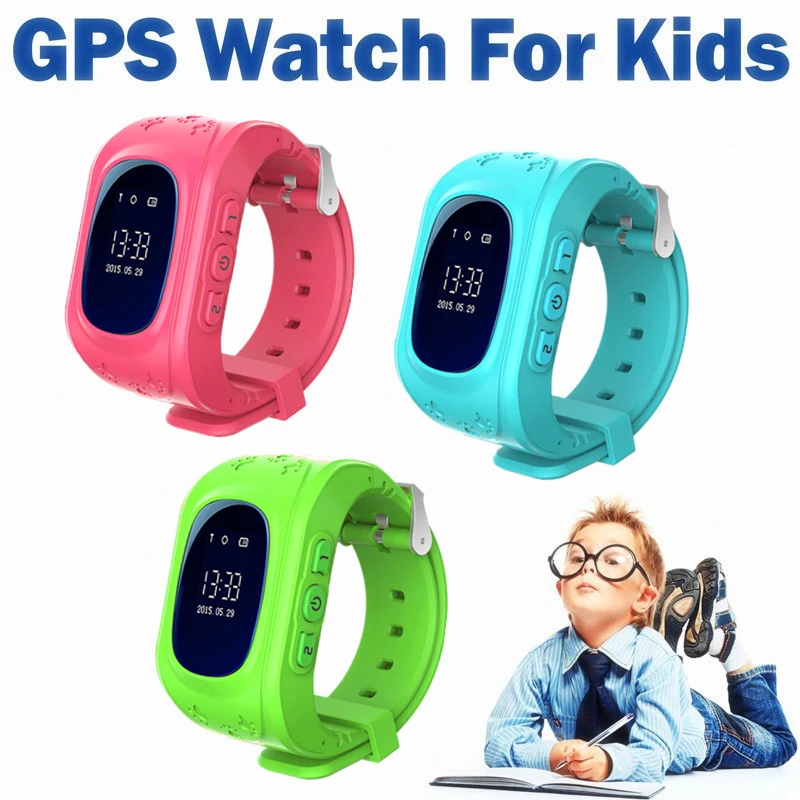 

Kids GPS Tracker Watches Q50 Candy Colors SOS Call GPS Location OLED Emergency Anti Lost Bracelet Wristband Baby Clock Q50