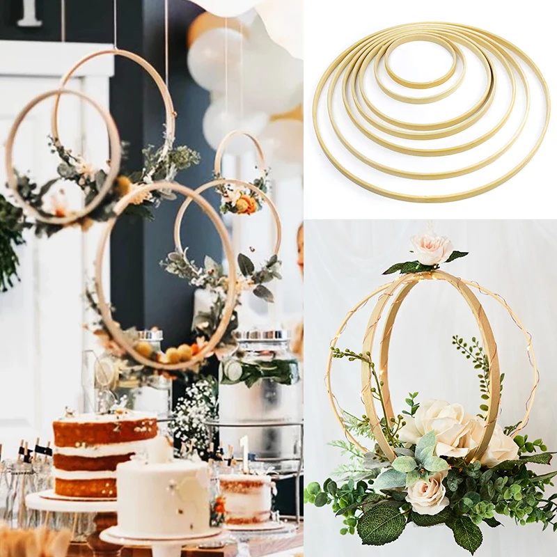 5Pcs Wooden Bamboo Floral Hoop Wreath DIY Macrame Craft Wall Hanging Hoop Ring For Christmas Easter Wedding Party Decoration
5Pcs Wooden Bamboo Floral Hoop Wreath DIY Macrame Craft Wall Hanging Hoop Ring For Christmas Easter Wedding Party Decoration