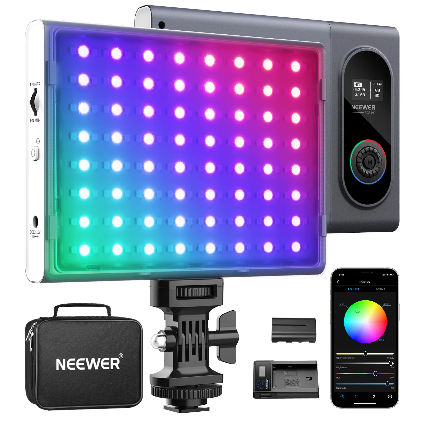 Neewer RGB190 на камерсветильник батареей/зарядным устройством, 360 ° полный цвет/управление через приложение светильник Панель для YouTube, зум звонк...
Neewer RGB190 на камерсветильник батареей/зарядным устройством, 360 ° полный цвет/управление через приложение светильник Панель для YouTube, зум звонк...