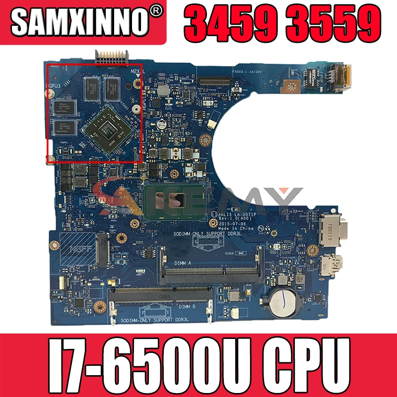 Akemy Фирменная Новинка I7-6500U для Dell vostro 3459 3559 Материнская плата ноутбука AAL15 LA-D071P VGAport CN-0HYCVR HYCVR Mainboard100 % тестирование
Akemy Фирменная Новинка I7-6500U для Dell vostro 3459 3559 Материнская плата ноутбука AAL15 LA-D071P VGAport CN-0HYCVR HYCVR Mainboard100 % тестирование