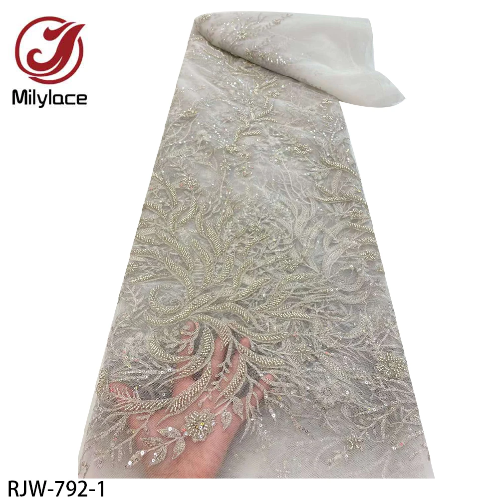 Latest Bead Tube Lace Fabric High Quality French Lace Fabric Embroidery African Lace Fabric 5yards for Wedding Dress RJW-792
Latest Bead Tube Lace Fabric High Quality French Lace Fabric Embroidery African Lace Fabric 5yards for Wedding Dress RJW-792