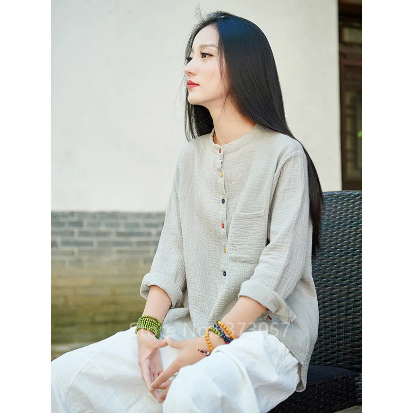 Women Linen Shirt Top Chinese Style Vintage Retro Cotton Shirt Blouse Girl Tai Chi O-neck Tang Suit Breathable Soft Casual Hanfu
Women Linen Shirt Top Chinese Style Vintage Retro Cotton Shirt Blouse Girl Tai Chi O-neck Tang Suit Breathable Soft Casual Hanfu