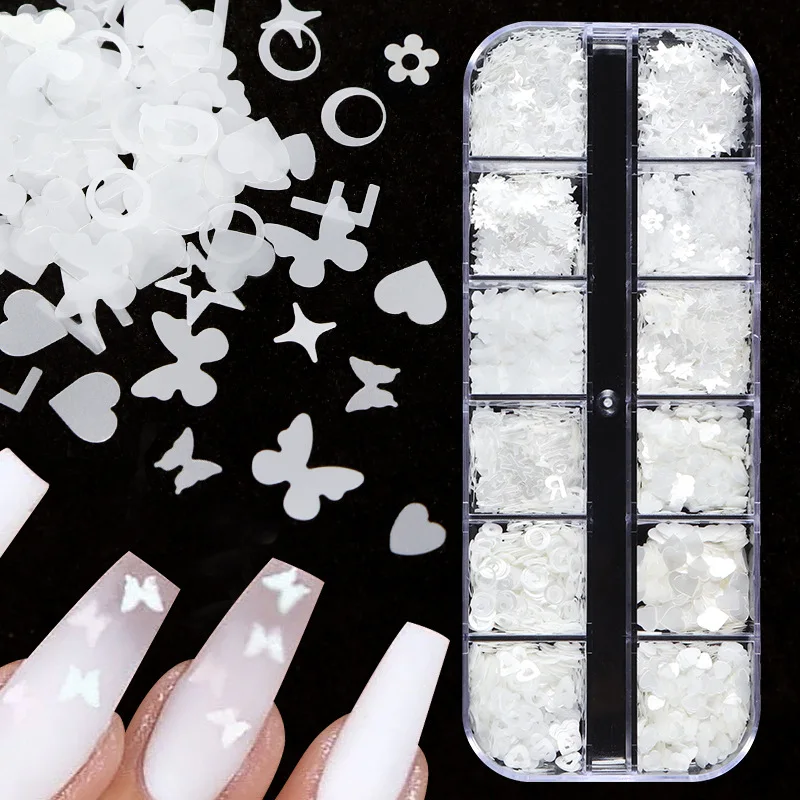 12 Cells/box Xmas White Butterfly Nail Art Sequin Glitter 3D Star Flakes Polish Manicure Nails Accesorios Nail Charms Decoration
12 Cells/box Xmas White Butterfly Nail Art Sequin Glitter 3D Star Flakes Polish Manicure Nails Accesorios Nail Charms Decoration