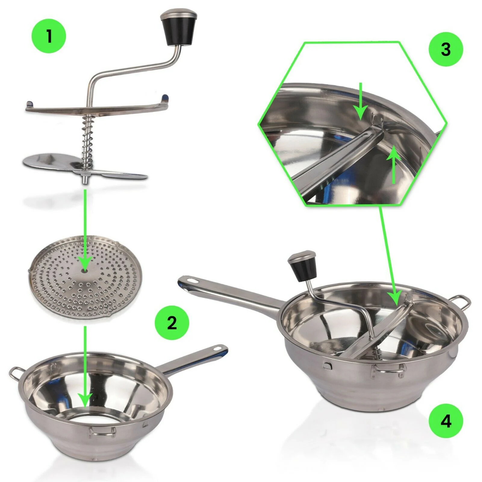 Stainless Steel Rotary Food Mill Great for Making Puree or Soups of Vegetables Tomatoes Creatived Home Kitchen Tools
Stainless Steel Rotary Food Mill Great for Making Puree or Soups of Vegetables Tomatoes Creatived Home Kitchen Tools