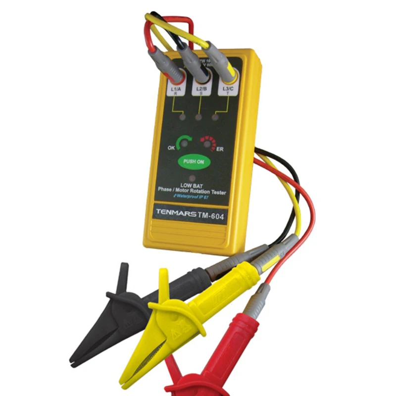 TENMARS TM-604 3 Phase/Motor Rotation Tester Use For Check Motors for Rotation Direction.Three Phase Motor Installation.
TENMARS TM-604 3 Phase/Motor Rotation Tester Use For Check Motors for Rotation Direction.Three Phase Motor Installation.